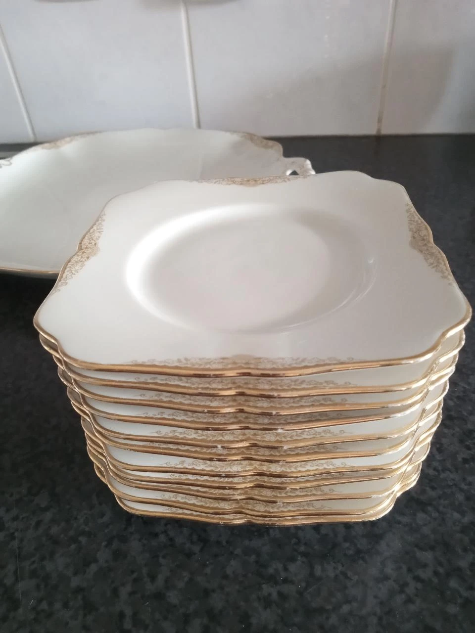 Vintage service à gâteaux Hutschenreuter Hohenberg Allemagne 12 pièces – photo 3